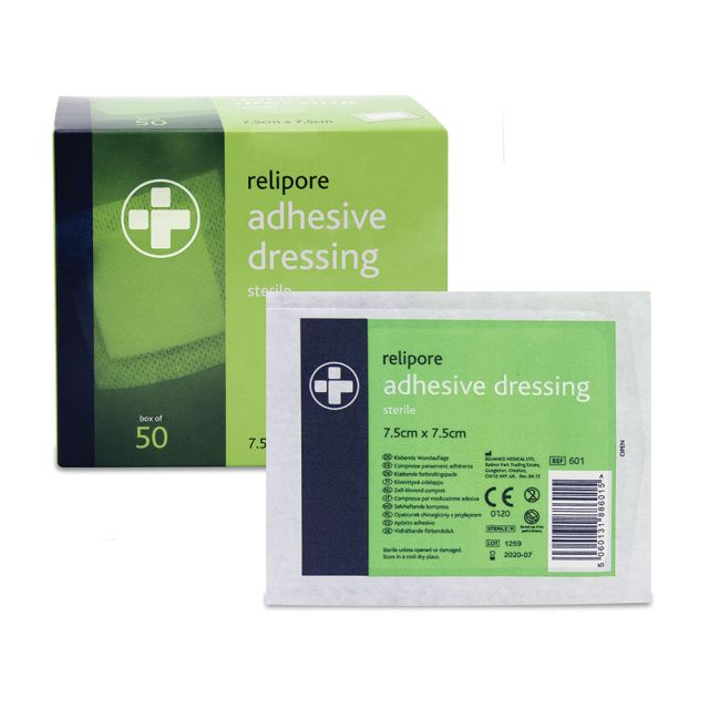 Relipore Adhesive Dressing 7.5cm x 7.5cm - 50 Pack