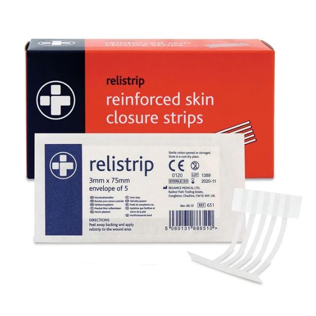 Relistrip Reinforced Skin Closure Strips 3mm x 75mm - 50 Box