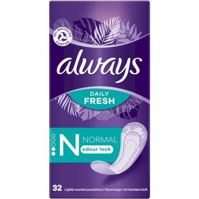 Always Dailies Normal Fresh & Protect Odour Neutralising Pantyliners Pad - 32 Pack