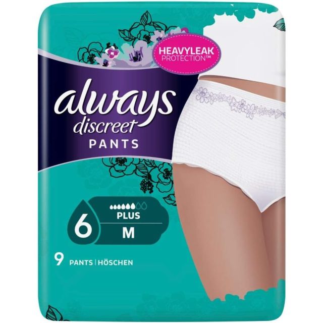 9 x Always Discreet Boutique Pants Plus Underwear Medium Complete Protection