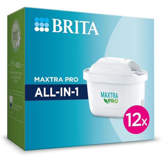 12 Pack BRITA Maxtra Pro All-in-1 Water Filter Jug Replacement Cartridges