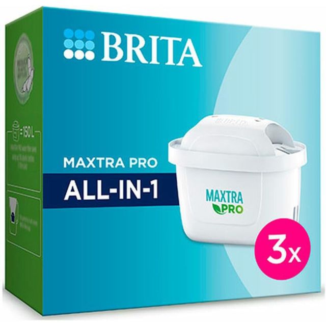 3 Pack BRITA Maxtra Pro All-in-1 Water Filter Jug Replacement Cartridges Refills