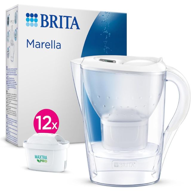 BRITA Marella MAXTRA Pro 2.4L Water Filter Jug + 12 Month Cartridges Year Pack