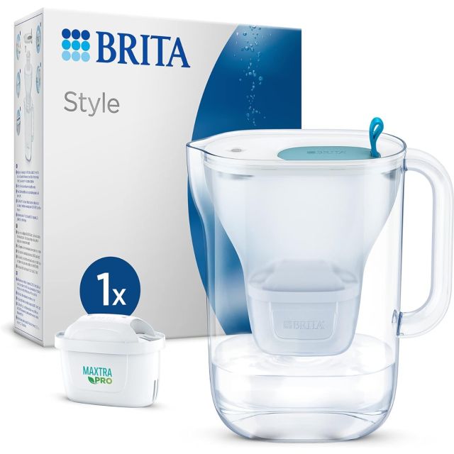 BRITA Style Water Filter Fridge Jug Blue 2.4L + MAXTRA PRO Filter, Smart LED Lid