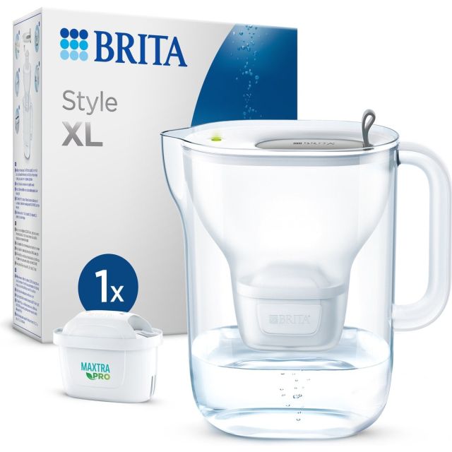 BRITA Style XL Maxtra Pro 3.6L Water Filter Fridge Jug + 1 Cartridge - Grey