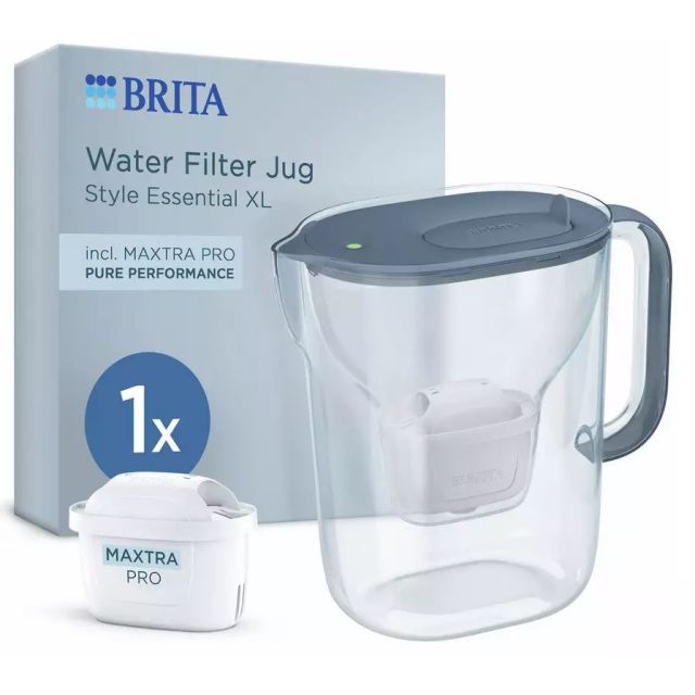 BRITA Water Filter Jug Style Essential XL StoneBlue (3.6L) Includes 1 Maxtra Pro Pure Performance Filter