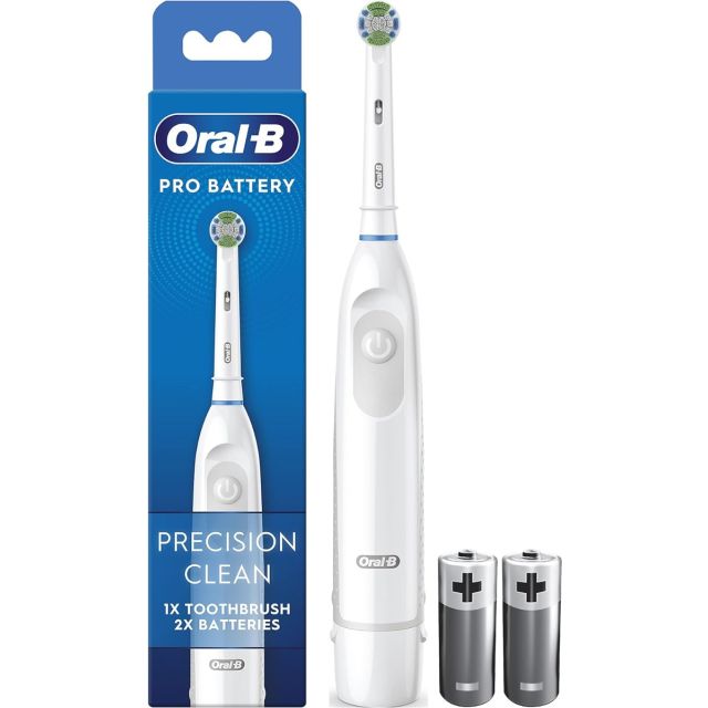 Oral-B Pro Rechargeable Battery Powered White Toothbrush 2 Batteries Included