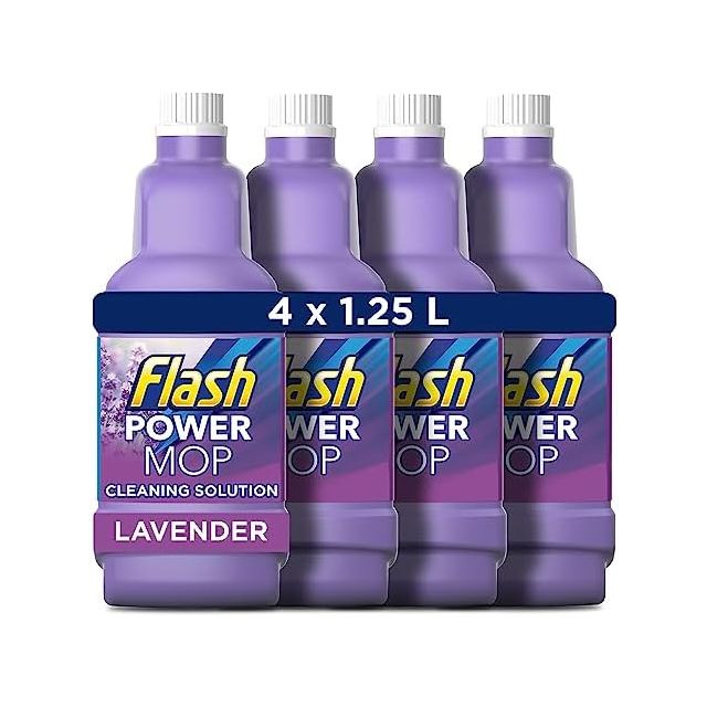 Flash Power Spray Mop Floor Cleaner Liquid Lavender 1.25L (4 Pack)