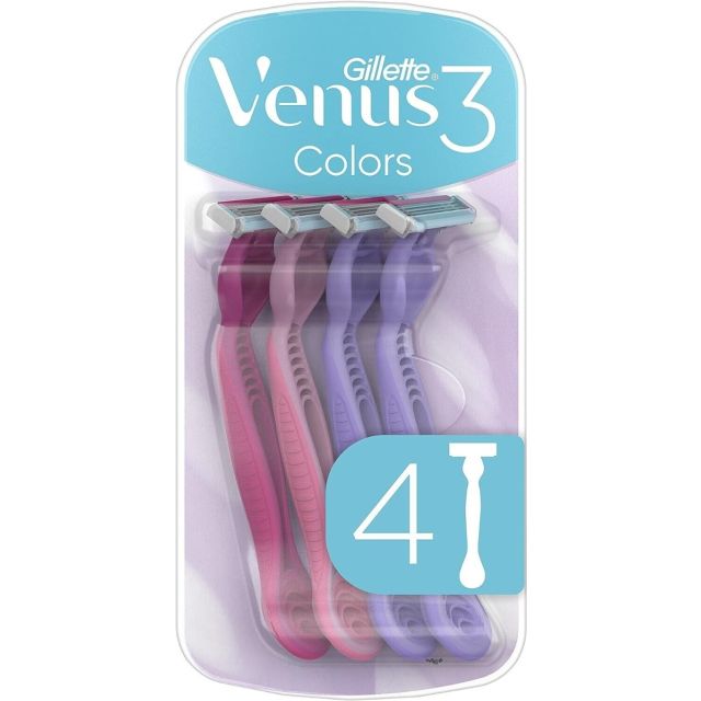 Venus Gillette 3 Women's Disposable Razors with 3 Blades and Moisture Strip