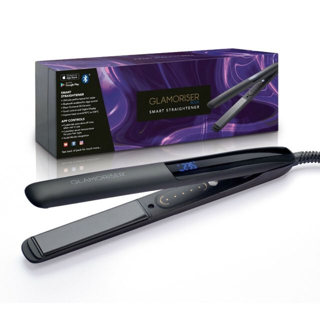 Glamoriser Smart Straightener with Black Diamond Oil Infused Ceramic Plates for Improved Conditioning & Shine