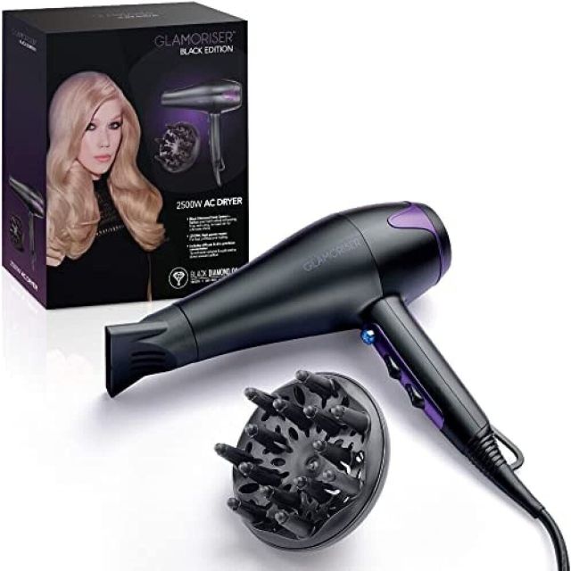 Glamoriser 2 Speed 3 Temperature Black Edition 2500W AC Professional Hair Dryer