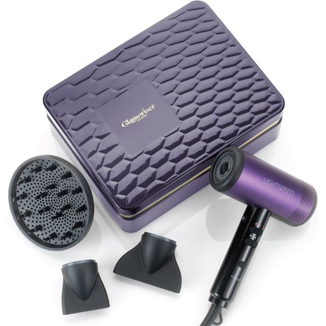 Glamoriser 3 Speed / Heat Purple Lightspeed Compact Diffuser Hair Dryer