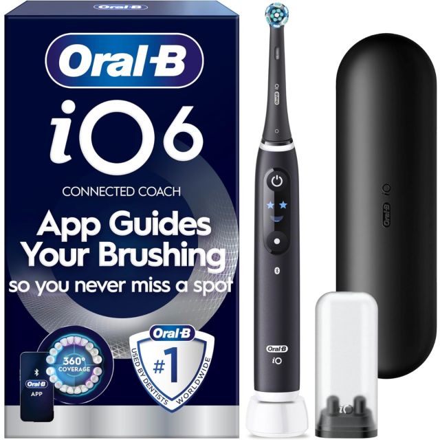 Oral-B iO6 Series Black Lava Electric Rechargeable Toothbrush + Travel Case