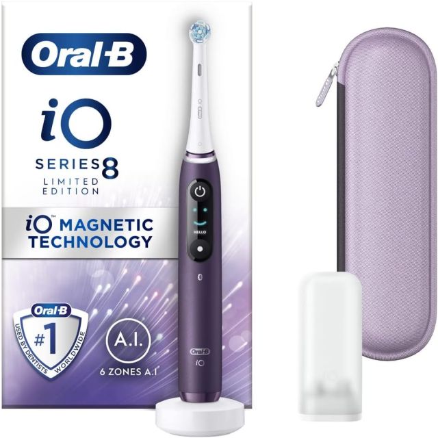 Oral-B iO8 Series Violet Ametrine Electric Rechargeable Toothbrush + Travel Case