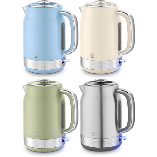 Swan Retro Jug Kettle, Rapid Boil, Removable Limescale Filter, Easy Pour 360 Deg