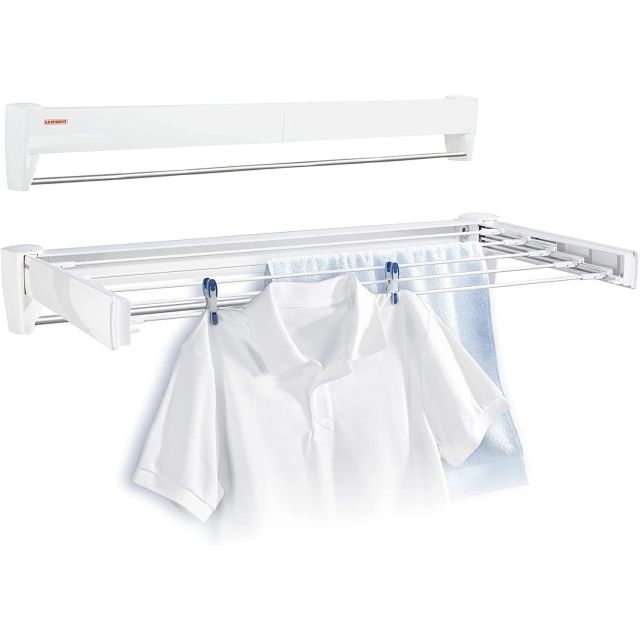 Leifheit Wall-Mounted Clothesline Laundry Dryer Rack Telegant 36 Protect 3.6 m Drying Space