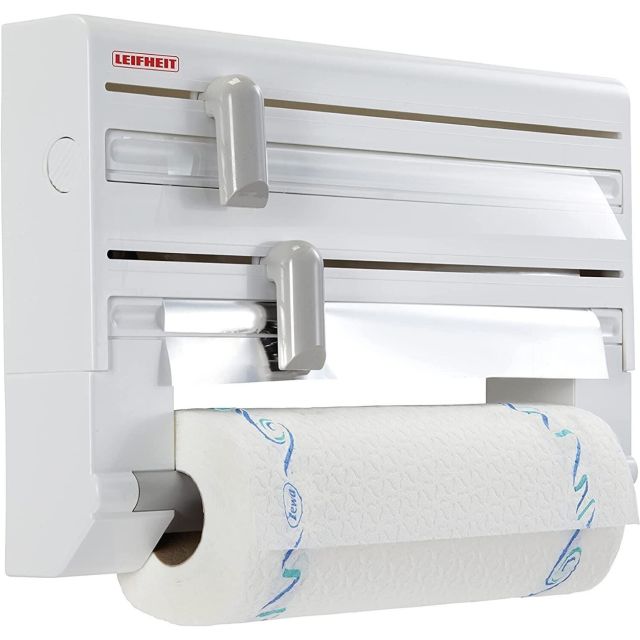 Leifheit Parat Kitchen Roll Dispenser, Wall-Mounted Film, Foil and Paper Holder 25703