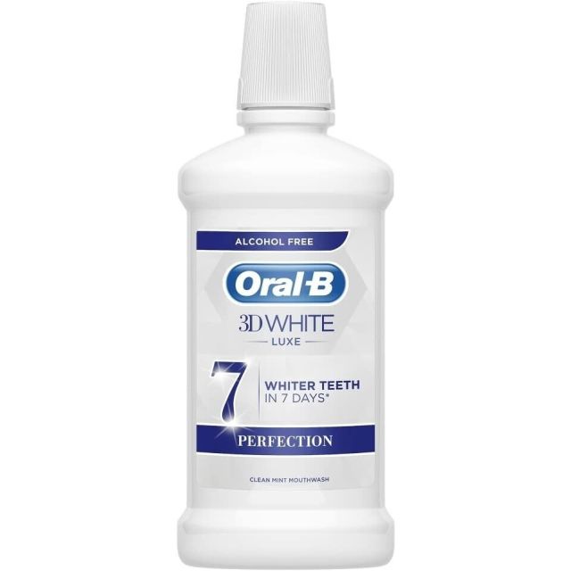 Oral-B 3D White Mouthwash Luxe Perfection Alcohol Free Clean Mint