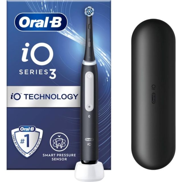 Oral-B iO3 Series Black Electric Rechargeable Toothbrush + Travel Case