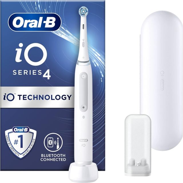 Oral-B iO4 Series Bluetooth White Electric Rechargeable Toothbrush + Travel Case