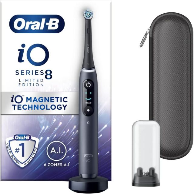 Oral-B iO8 Series Black Onyx Electric Rechargeable Toothbrush + Travel Case