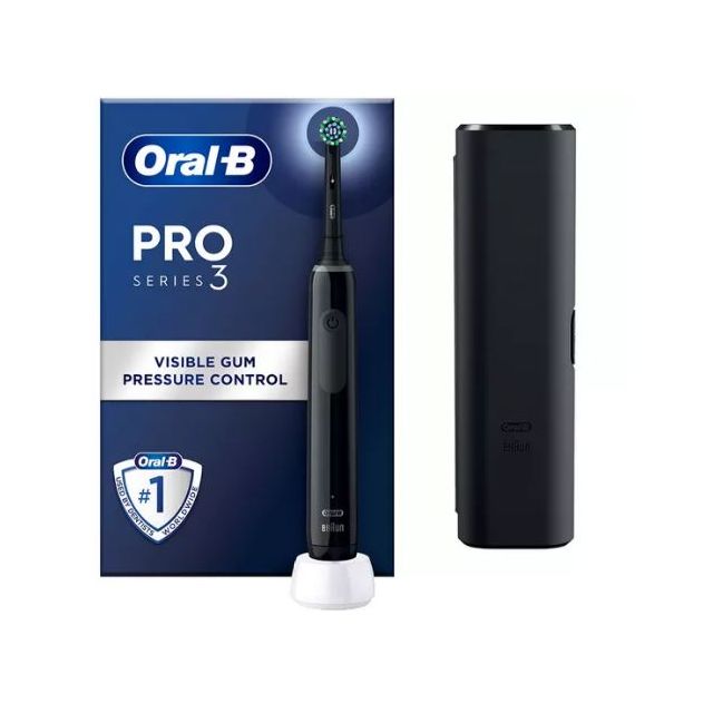 Oral B Pro 3 Electric Toothbrush & Travel Case - Black