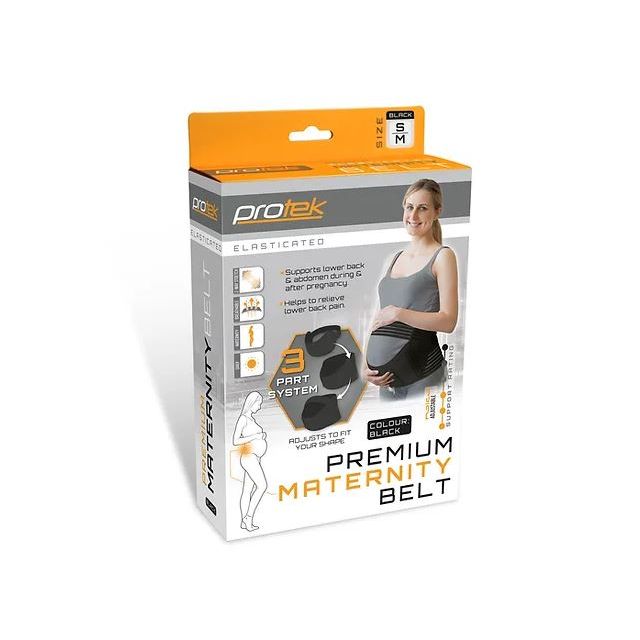 Protek Premium Elasticated Maternity Belt - BLACK