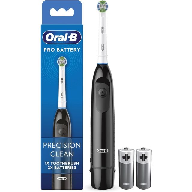 Oral-B Pro Rechargeable Battery Powered Black Toothbrush 2 Batteries Included