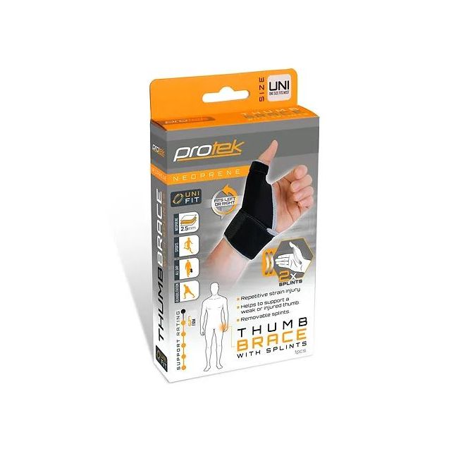 ProTek Neoprane thumb brace with splints - one size