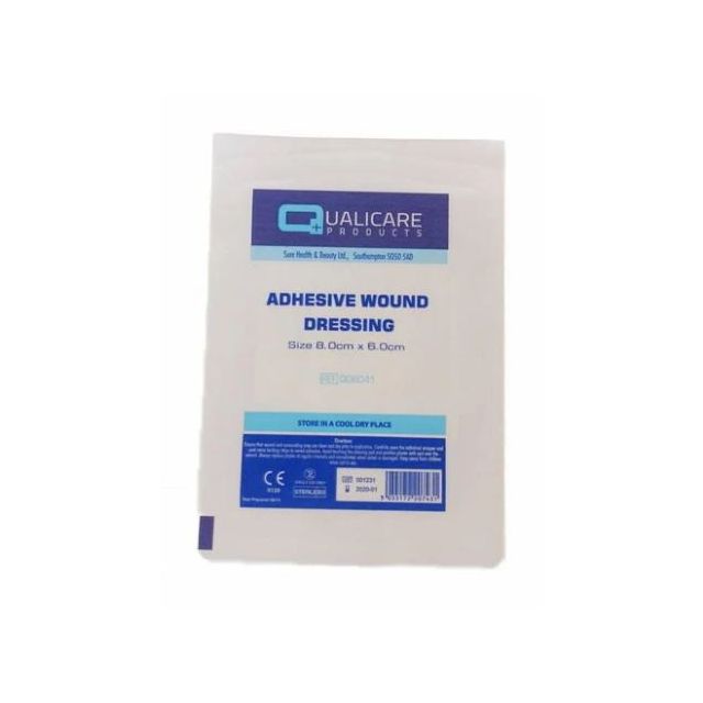 Qualicare Adhesive Wound Dressing 8cm x 6cm (50 Pack)