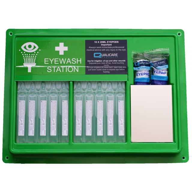 Eye Wash Station Inc 10 Pods With Mirror & Sign