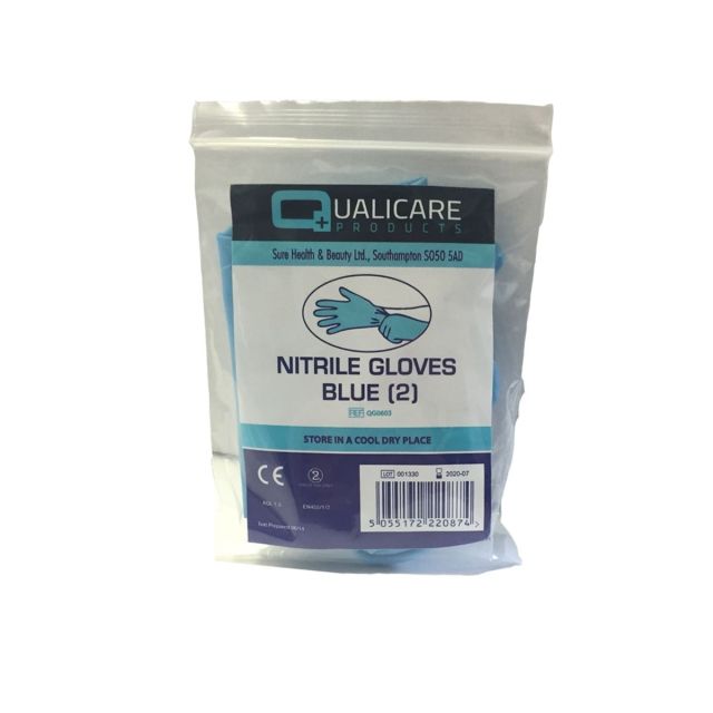 Qualicare Nitrile Gloves Blue - 1 Pair