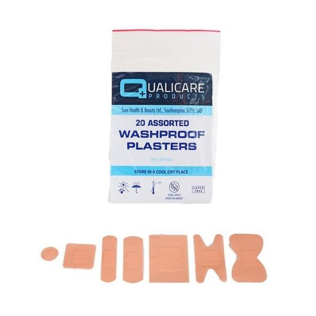 Qualicare Assorted Washproof Plasters - 20 Pack