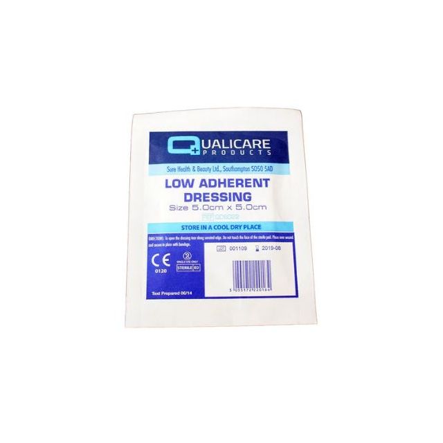 Qualicare Low adherent dressing pad 5cm x 5cm (x100) 