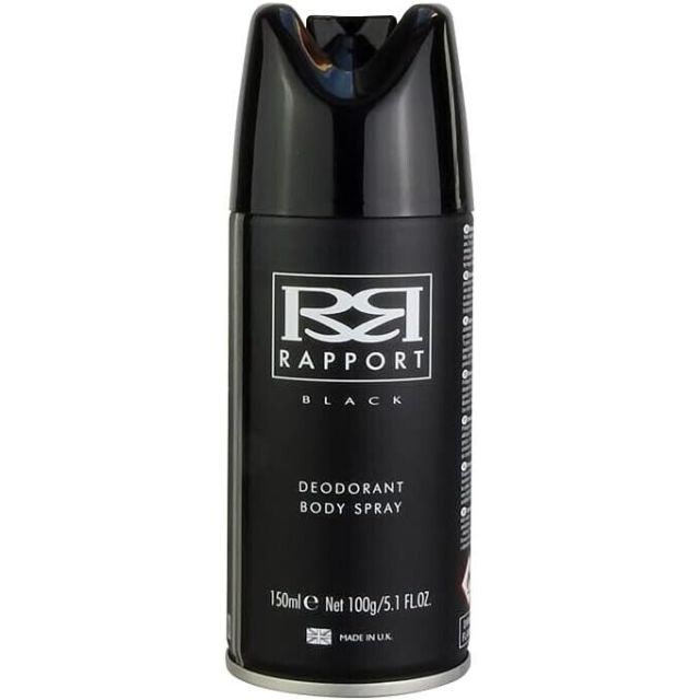 Rapport Black Long Lasting Masculine Deodorant Body Spray For Men 150