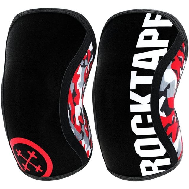 RockTape Assassins Knee Support Sleeves - Pair - 5mm - Cross Fit - Red Camo