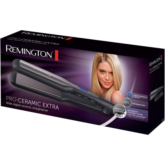 Remington Digital Display Pro Ceramic Extra Wide Plates Hair Straightener S5525