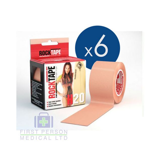 Rocktape H2O Kinesiology Extra Sticky Sports Tape – 5m x 5cm (Case Pack)
