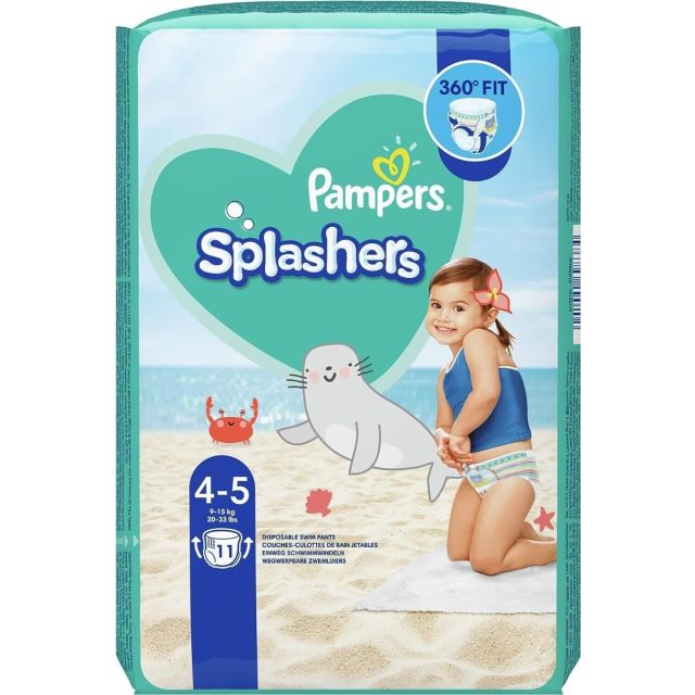 Pampers Splashers Swim Nappies Size 4-5 - Disposable Swimming Pants - 11 Pack