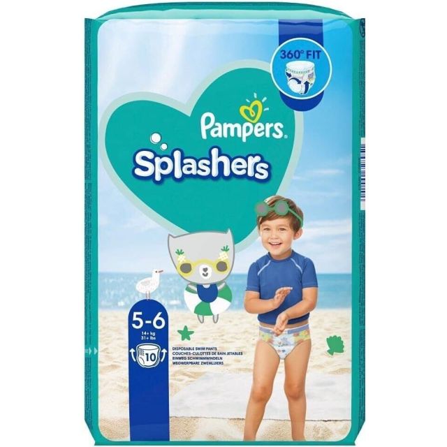 Pampers Splashers Swim Nappies Size 5 to 6 - Disposable Swimming Pants - 10 Pack