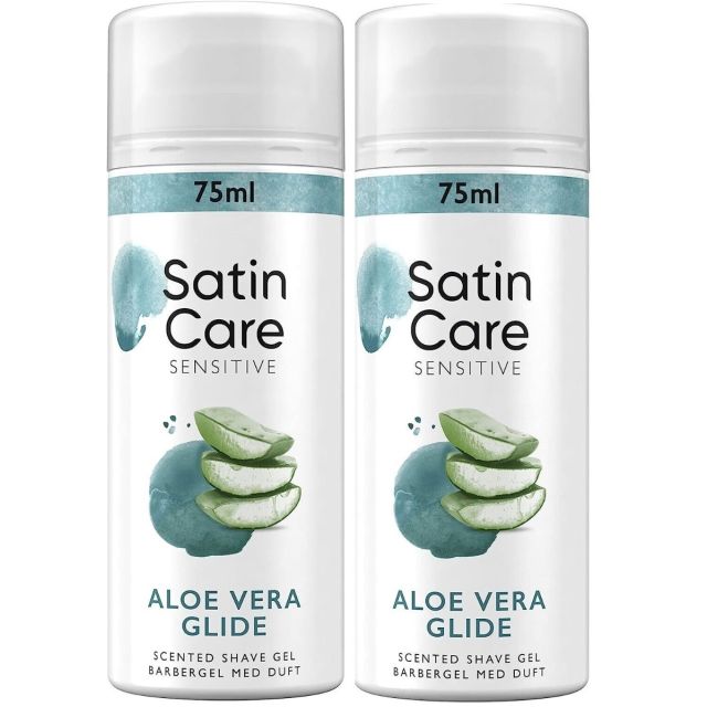 2 x Gillette Satin Care and Olay Aloe Vera Glide Women's Body Shaving Gel - 75ml