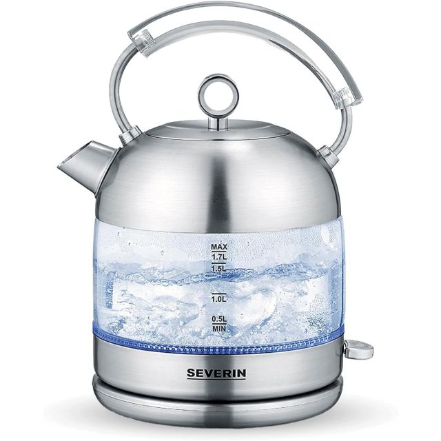 Severin Retro Electric Glass Jug Kettle. Compact & Powerful, 2400 W - 1.7 Litre