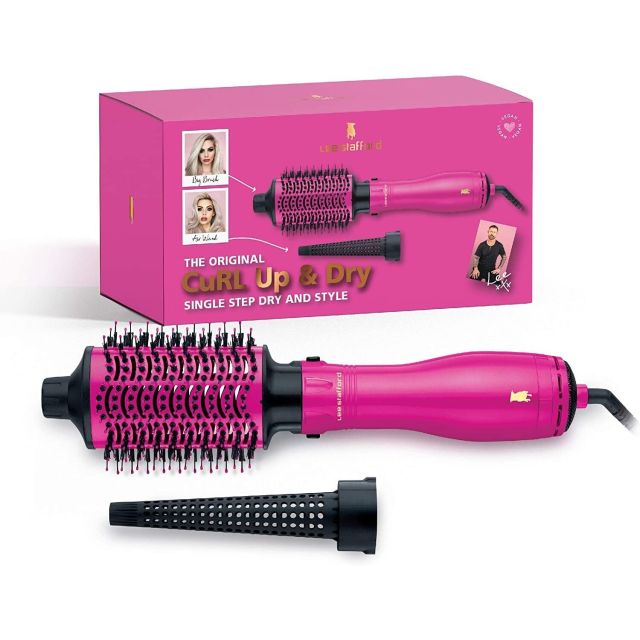 Lee Stafford Curl Up and Dry Single Step Dryer and Styler 2 In 1 Hot Pink