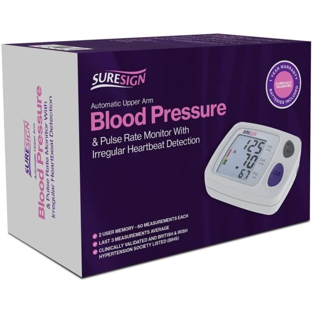 Suresign Blood Pressure & Pulse Rate Monitor with Irregular Heartbeat Detection