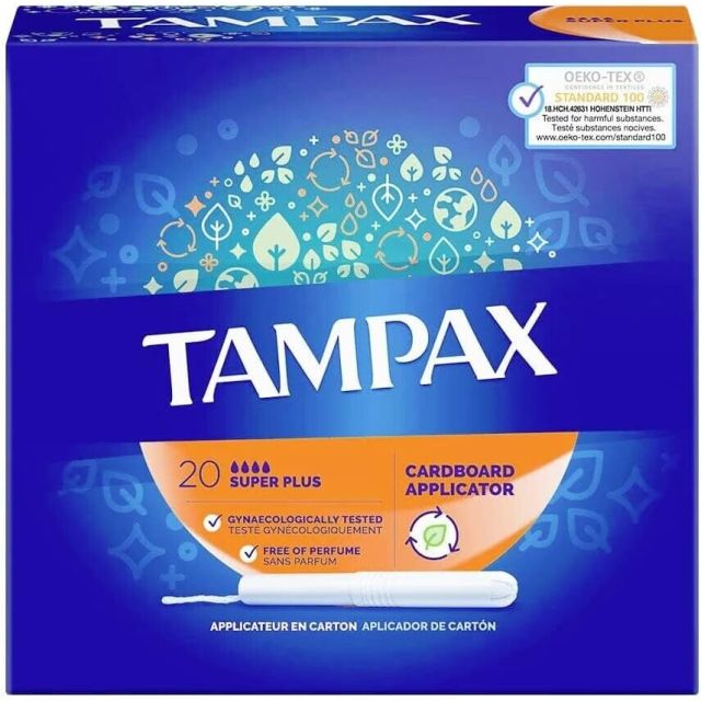 Tampax Super Plus Tampons Protection/Discretion Cardboard Applicator x 20