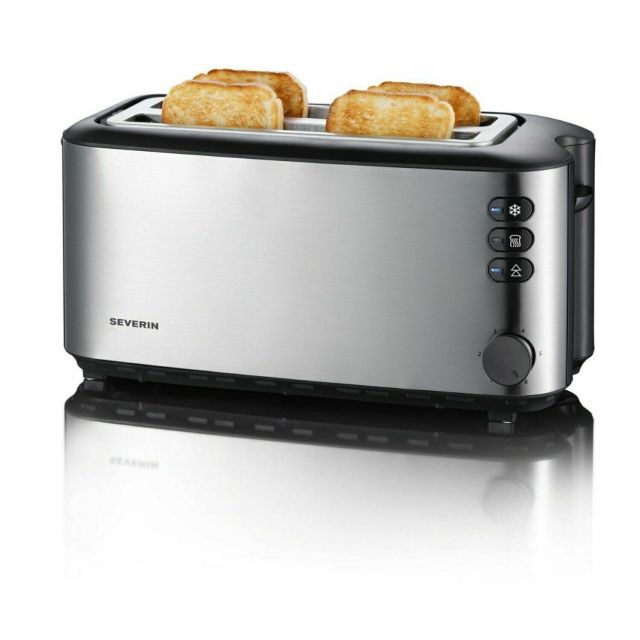 Severin Automatic Long Slot Toaster 4 Slice 1400W Brushed Stainless Steel AT2509