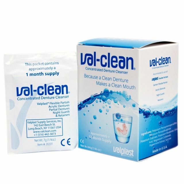 Val-Clean Concentrated Denture Cleaner - Box 12 Sachets 1 Year - Valplast
