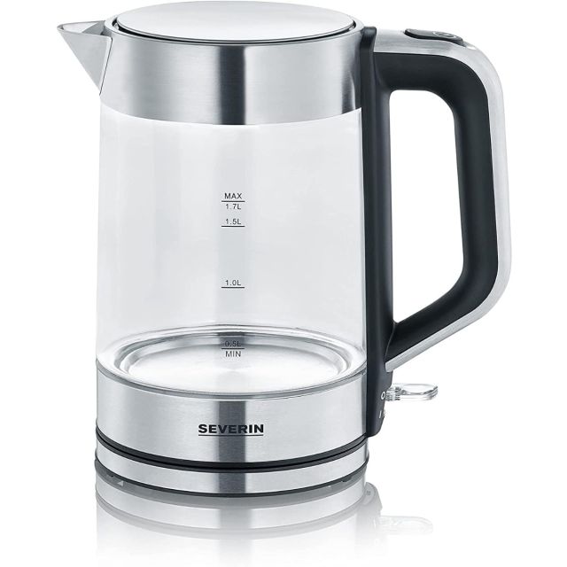 Severin Electric Glass Jug Kettle. Compact & Powerful, 2200W - 1.7 L Capacity