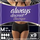 9 x Always Discreet Boutique Incontinence Pants Women, Medium, Dress Size 10-16