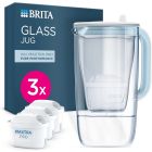 BRITA Glass Water Filter Jug Light Blue (2.5 L) Includes 3 Maxtra Pro All-in-1